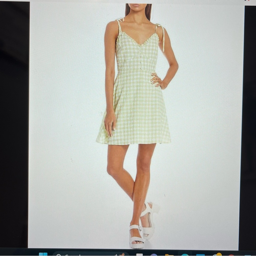 NWT GB Gingham Green Apple Sun Summer Dress Size Medium